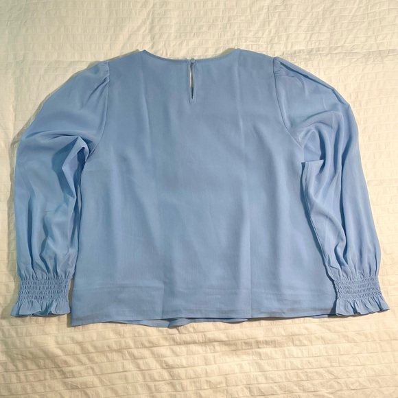 J. Crew Light Blue Women's Blouse (Large) - Picture 4 of 4